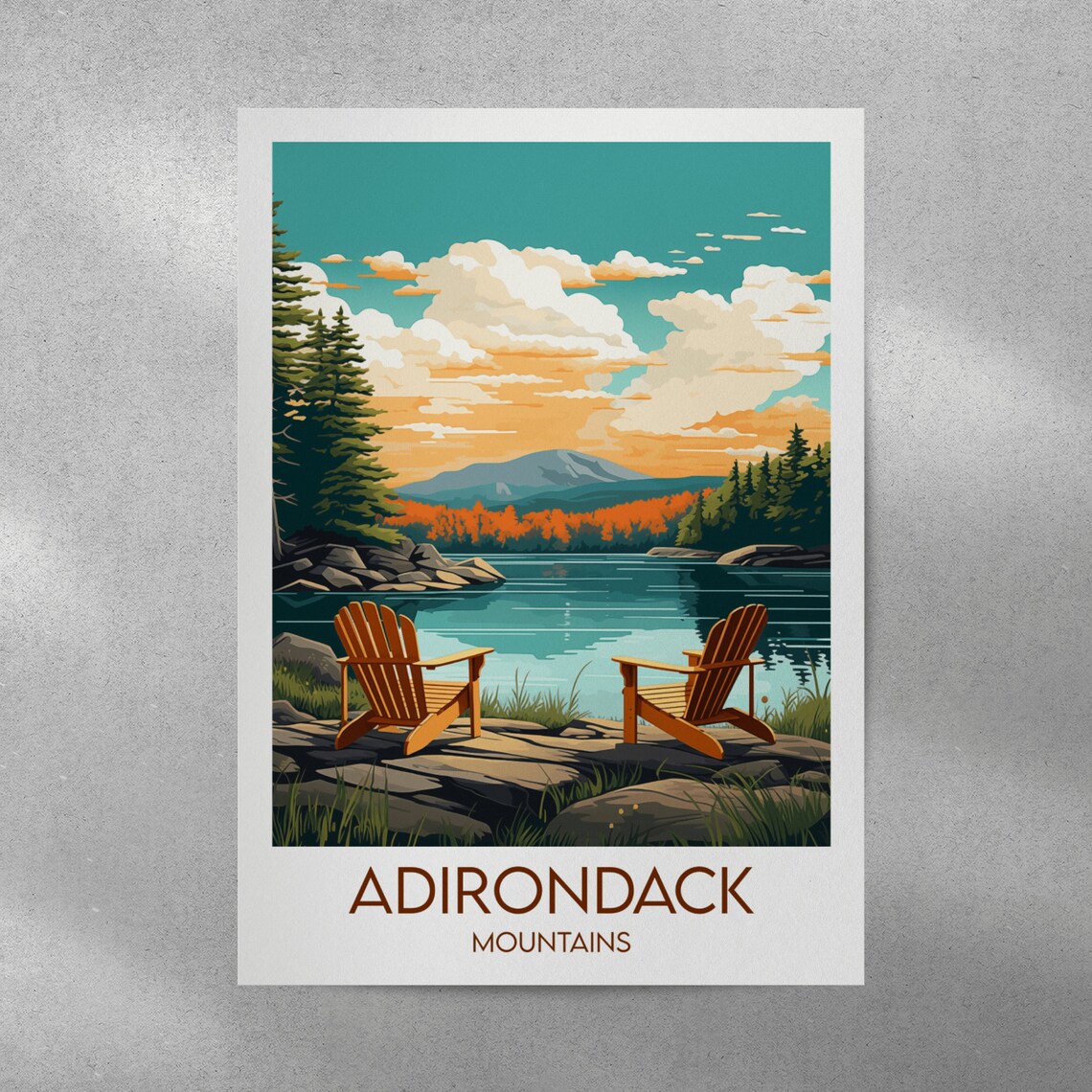 Adirondack Mountains Travel Poster, New York Travel - Image 4