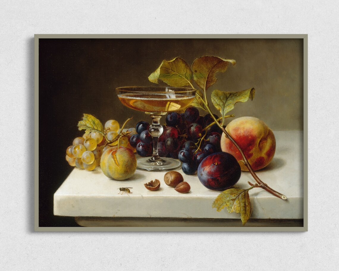 Vintage Still Life Painting, Dining Room Art Print - Image 2