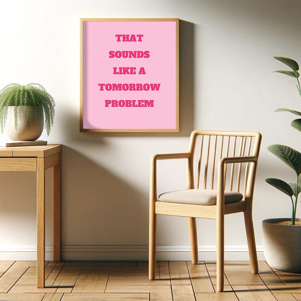 That Sounds Like a Tomorrow Problem Funny Pink Procrastination Poster - Image 2