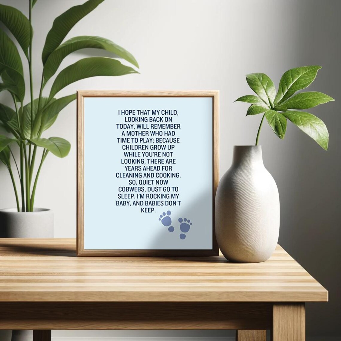 Babies Dont Keep Sweet Mother and Child Poem Quote Art Poster