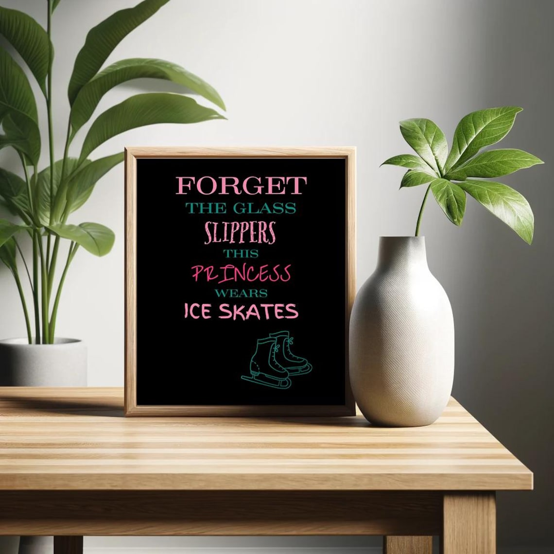 Forget The Glass Slippers This Princess Wears Ice Skates Poster Skater Girl Art Print Female Ice Skater Gift - Image 2