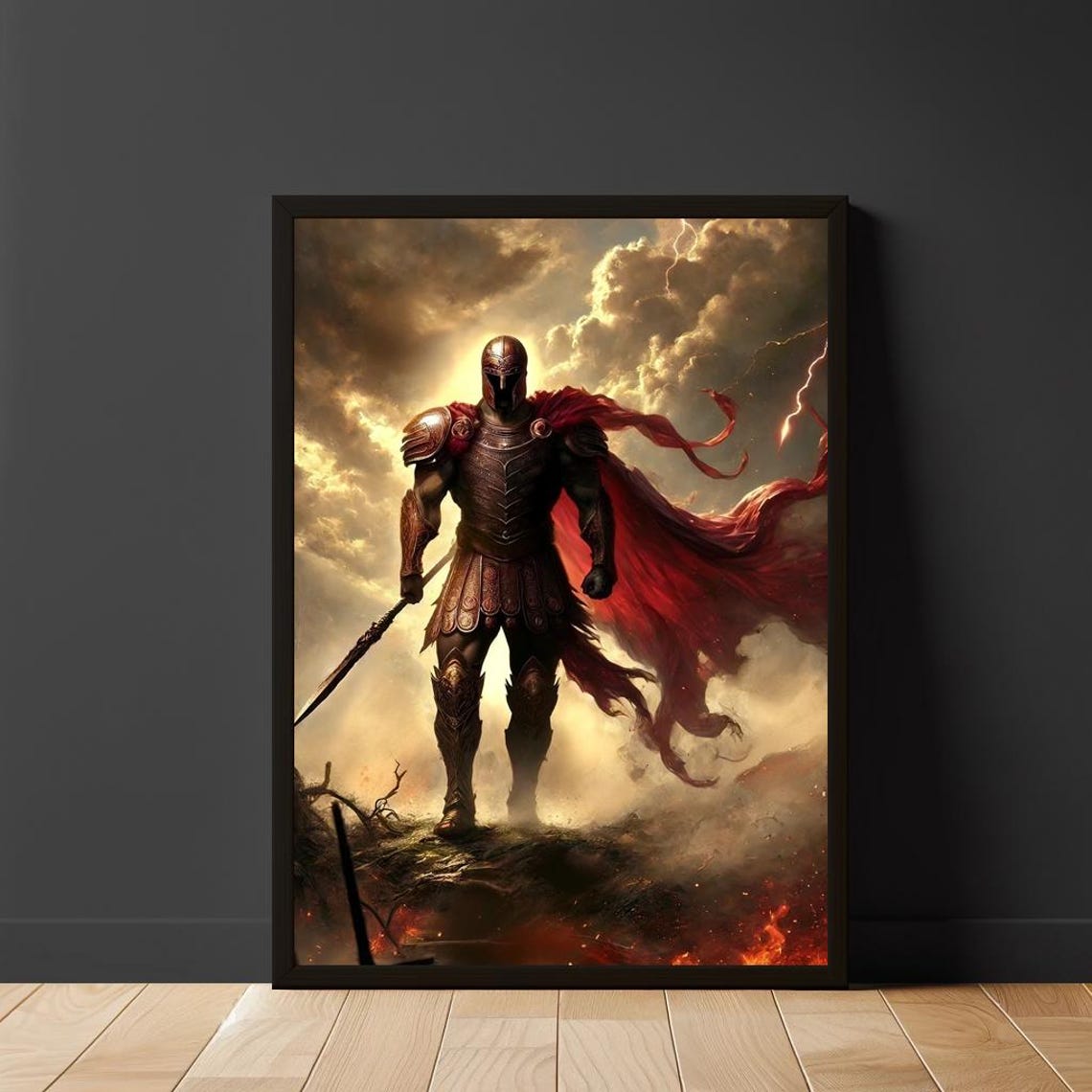 Ares Greek God Of War Bronze Armor Fantasy Epic Warrior Poster - Image 2