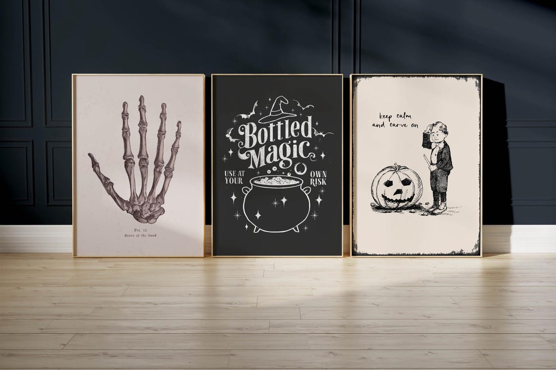 Bottled Magic Cauldron Witch Hat Halloween Apothecary Sign Poster - Image 4