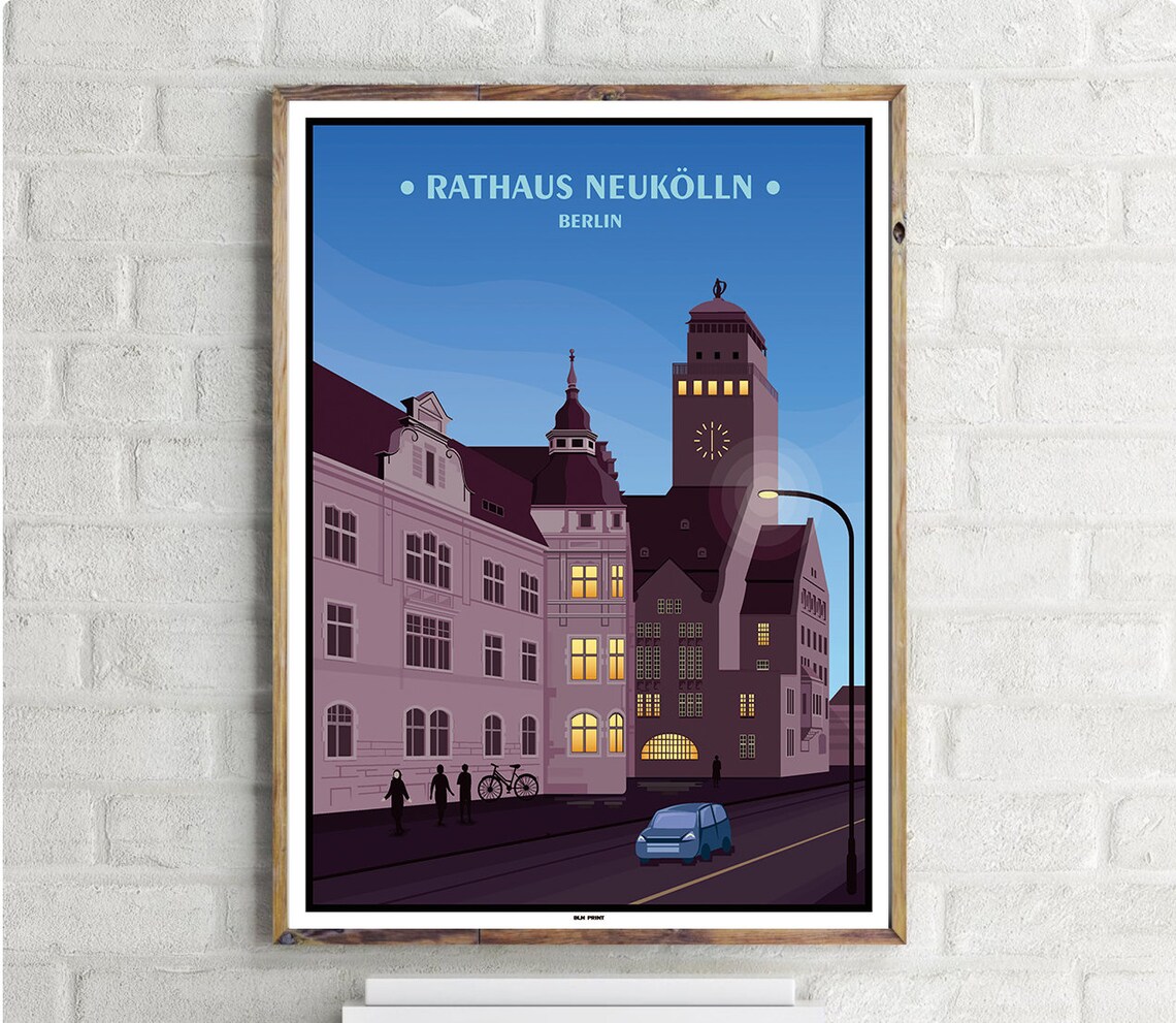 Neuklln Vintage Travel Poster, Place Name Print