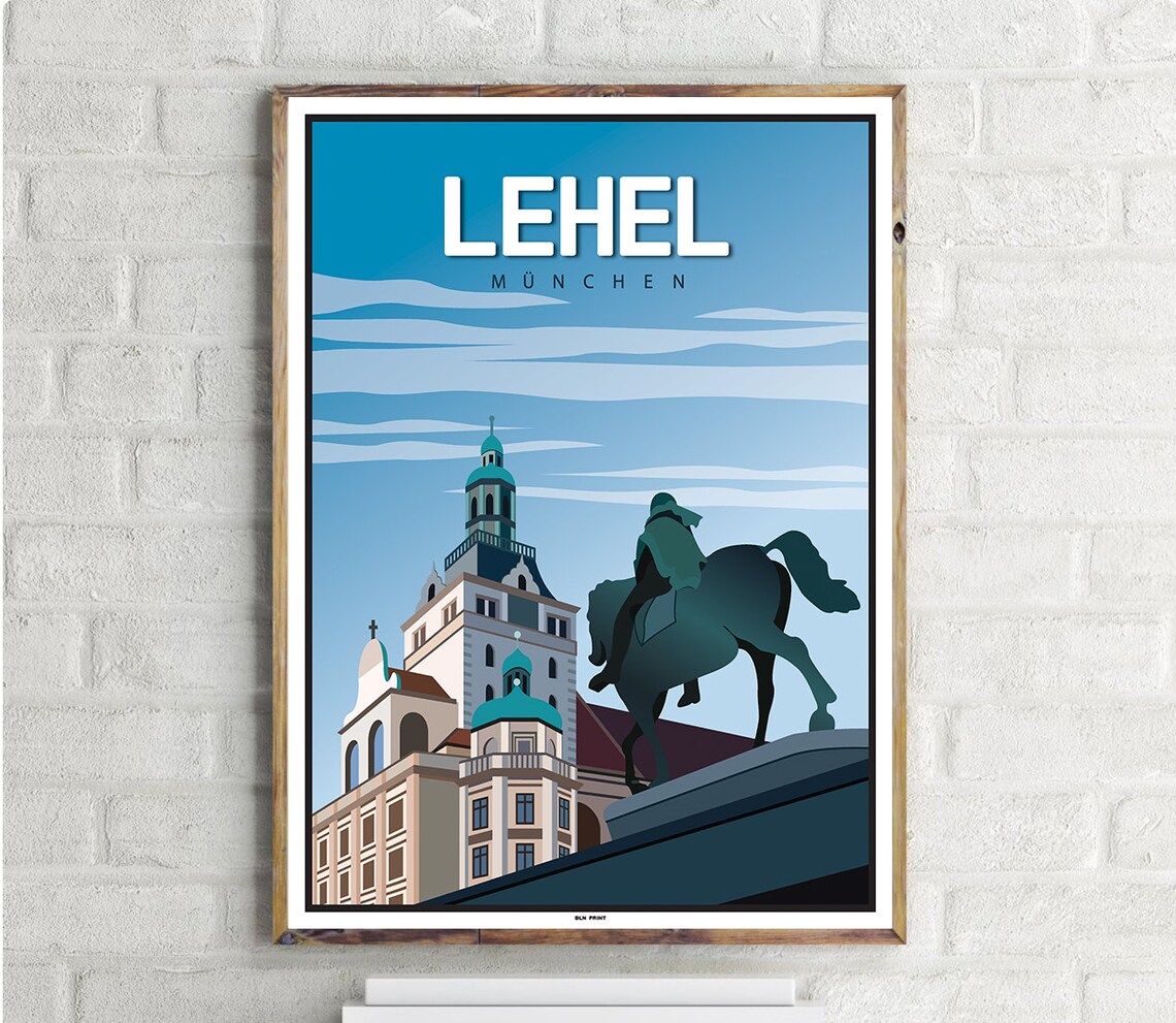 Mnchen Lehel Vintage Travel Poster Art Print