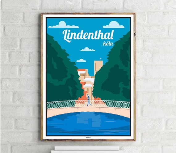 Kln Lindenthal Vintage Travel Poster