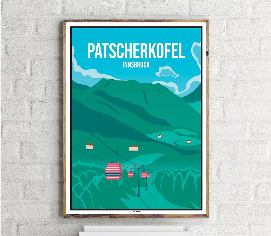 Patscherkofel Innsbruck Vintage Travel Poster