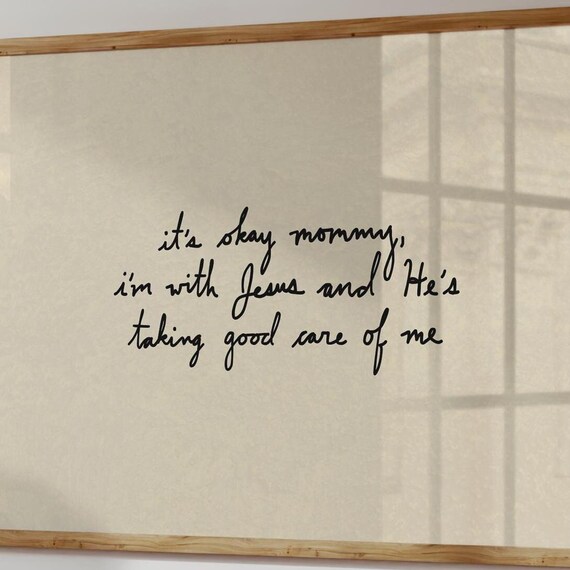 With Jesus Art Print Pregnancy Child Loss Wall Digital Download Horizontal