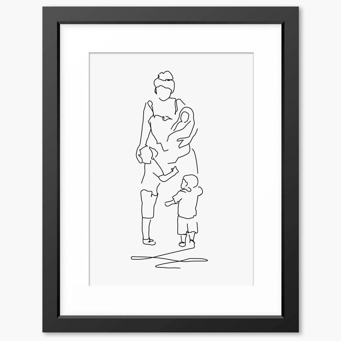 Mother Print Gift Family Line Art Family Illustration Mother And Children Print Gift For Mom Mum Mothers Day Gift Mothers Day Art