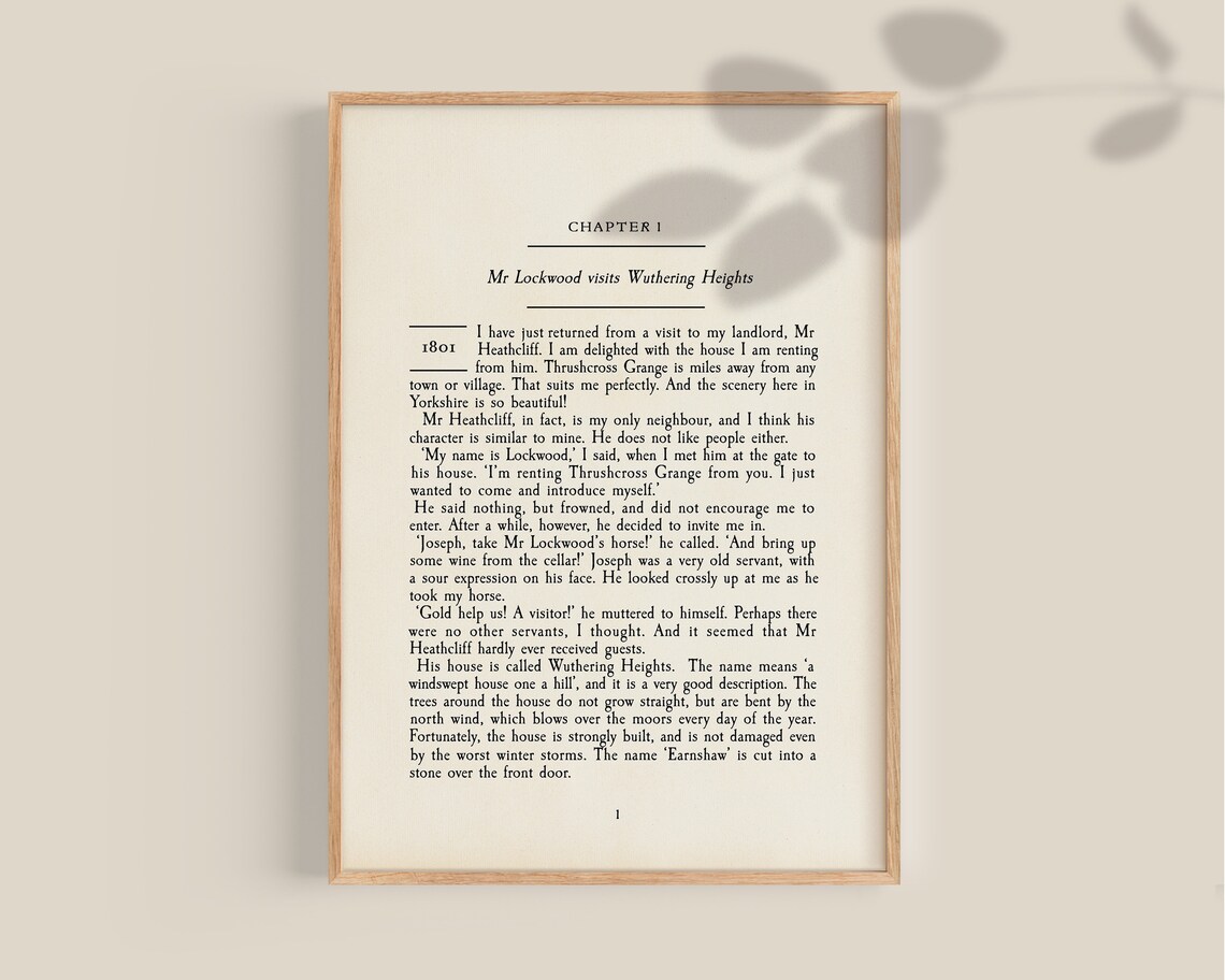 Wuthering Heights Literary Art Print, Book Lover Gift - Image 2