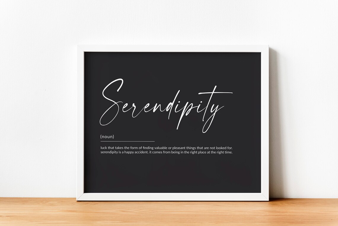 Serendipity Definition Art Print, Bedroom Wall Decor - Image 2