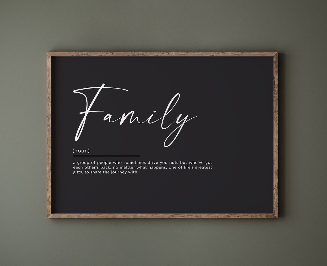 Family Print Family Definition Poster Family Gift Gift For My Family Wall Art Entrance Hall Home Decor Mom And Dad Gift