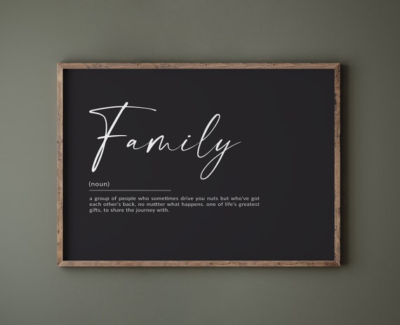 Family Print Family Definition Poster Family Gift Gift For My Family Wall Art Entrance Hall Home Decor Mom And Dad Gift