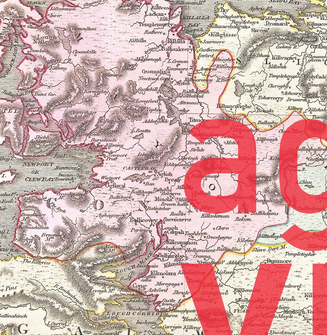 Agus Yeah Funny Irish Vintage Ireland Map Quote Modern Art Print - Image 2
