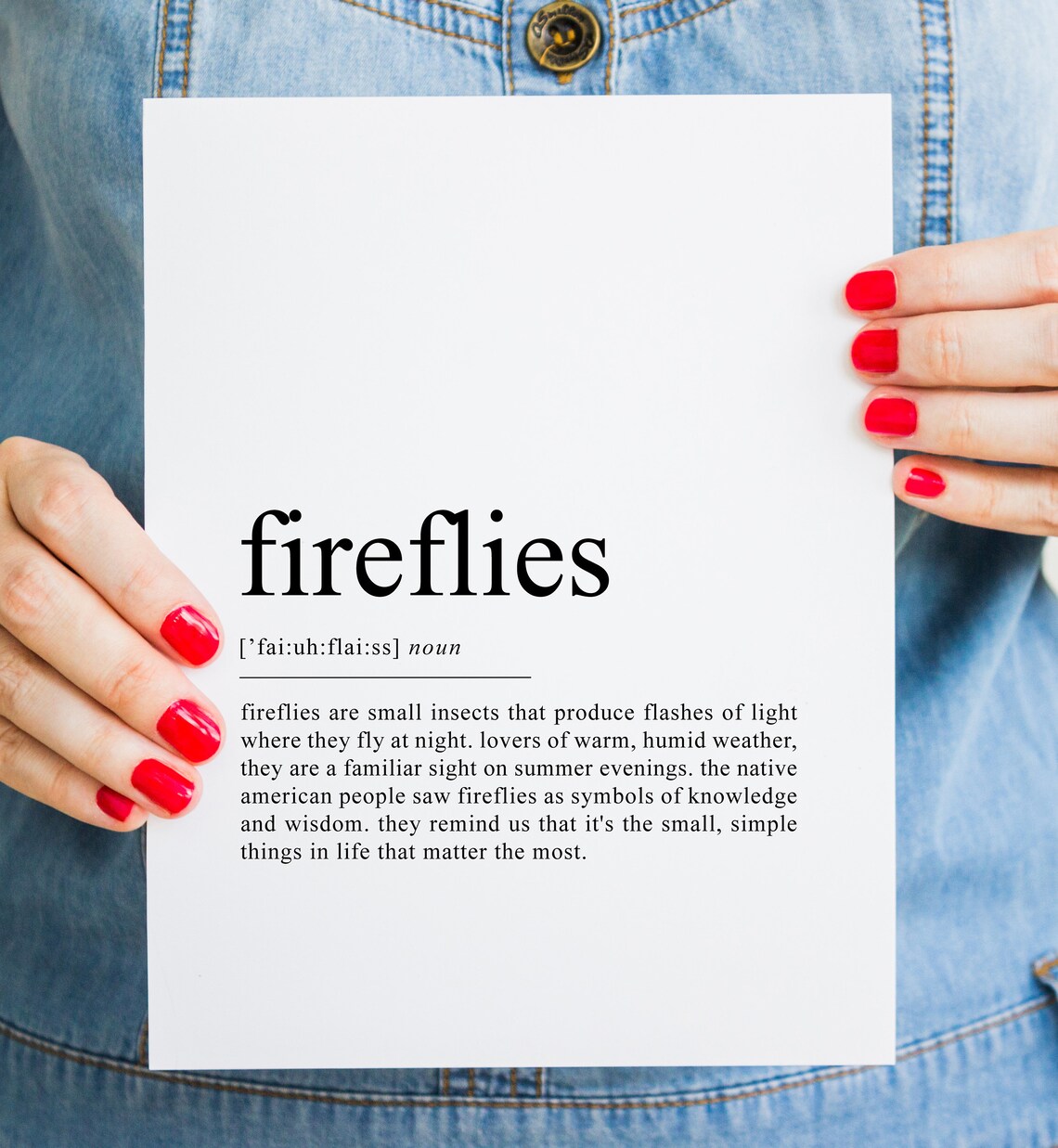 Fireflies Definition Art Print, Summer Wall Art - Image 2