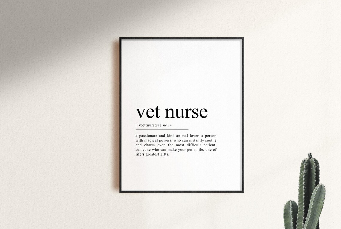 Vet Nurse Definition Typography Art Print - Image 2