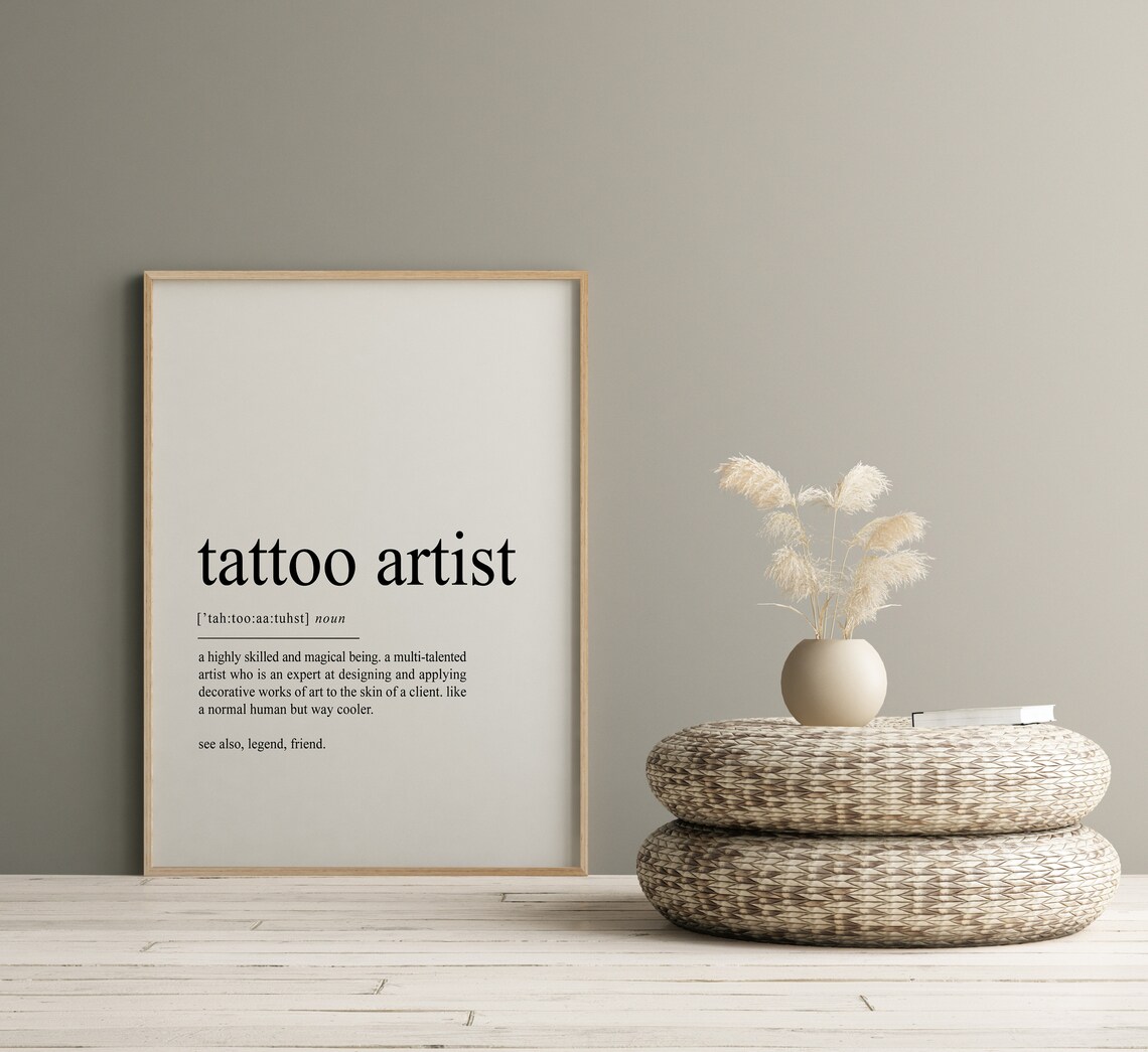 Tattoo Artist Definition Dictionary Art Print - Image 2