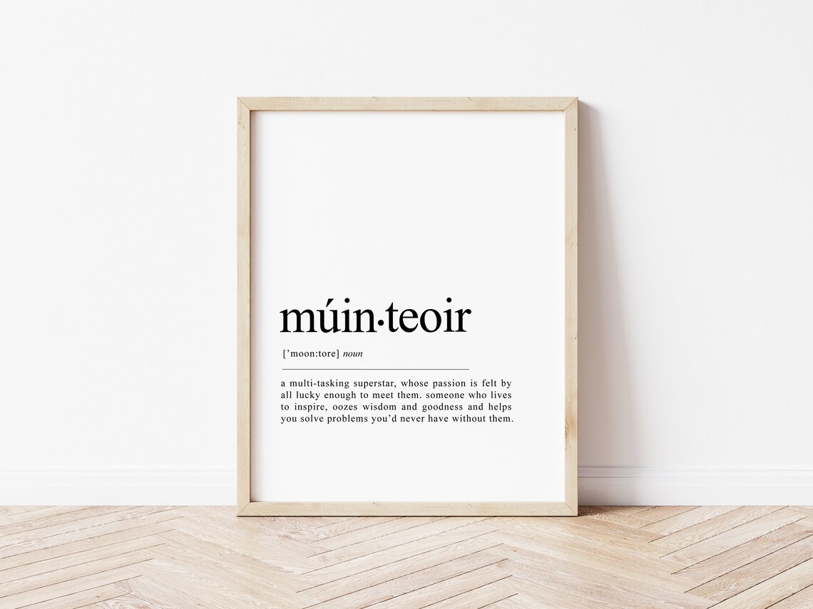 Múinteoir Definition Irish Teacher Gift Art Print - Image 2