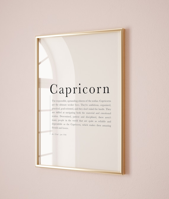 Capricorn Zodiac Definition Print Astrology Gift December January
