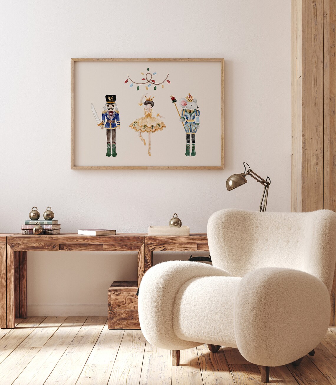 Nutcracker Ballet Soldier Ballerina Watercolor Christmas Art Print - Image 2