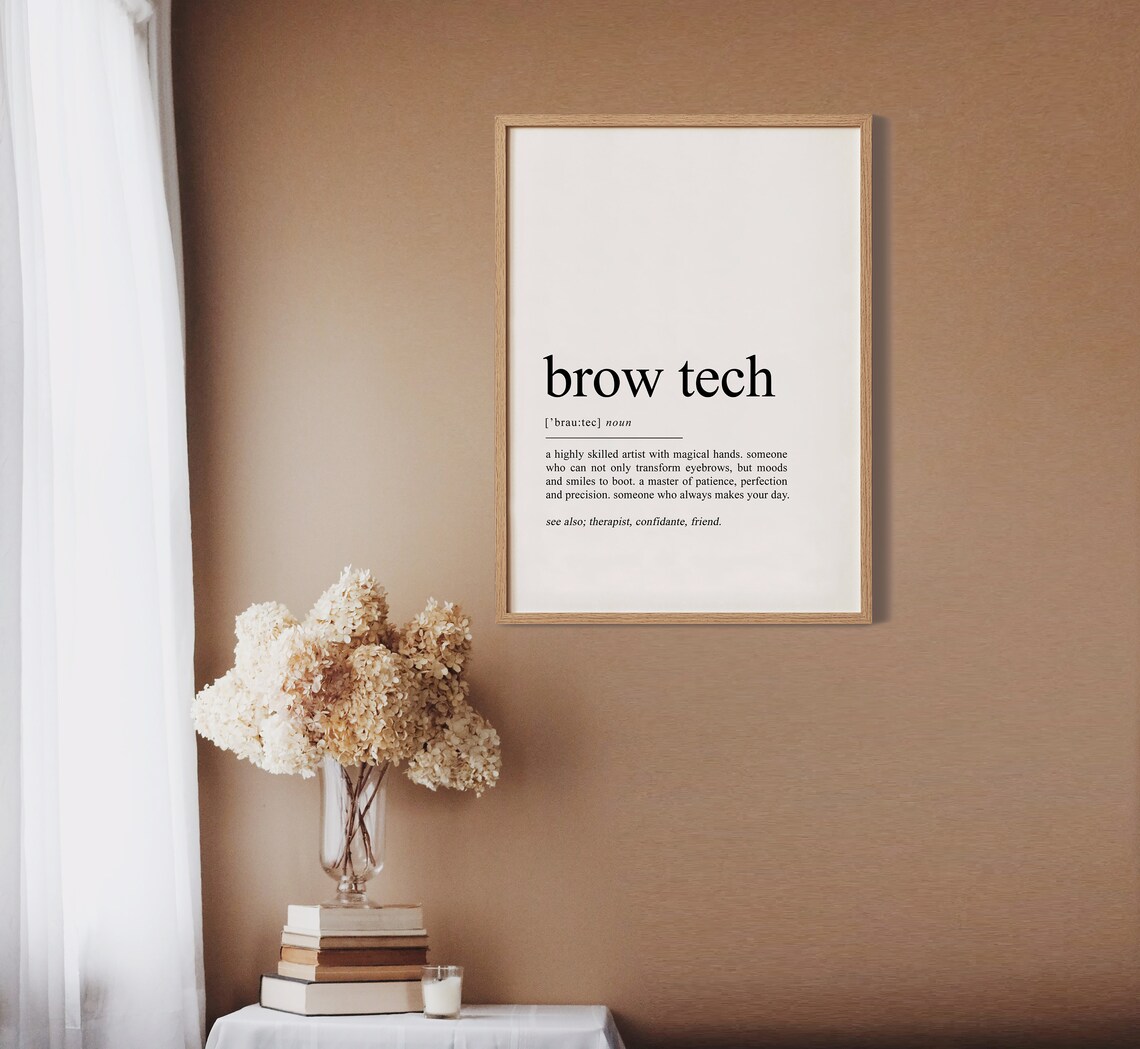 Brow Tech Definition Art Print, Brow Bar Decor - Image 2