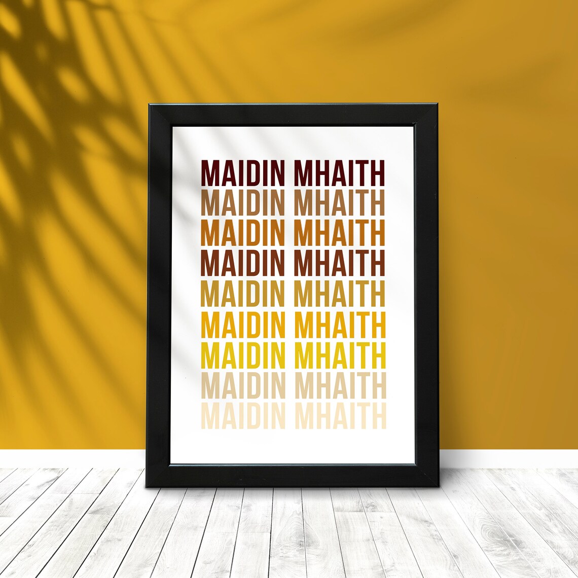 Maidin Mhaith Good Morning Irish Gaelic Ombre Typography Poster - Image 2