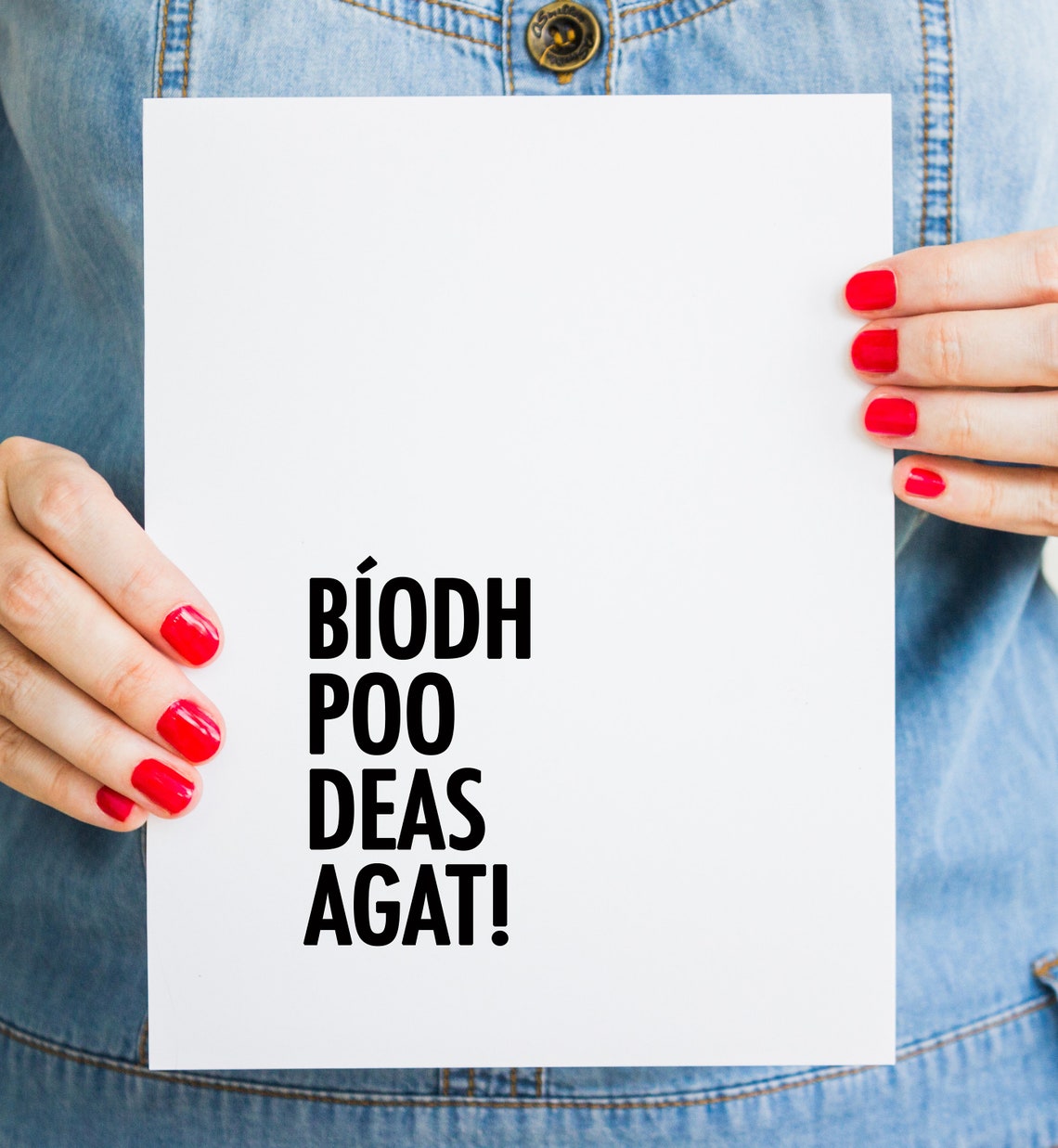 Bíodh Poo Deas Agat Funny Irish Gaelic Bathroom Humor Wall Art - Image 2