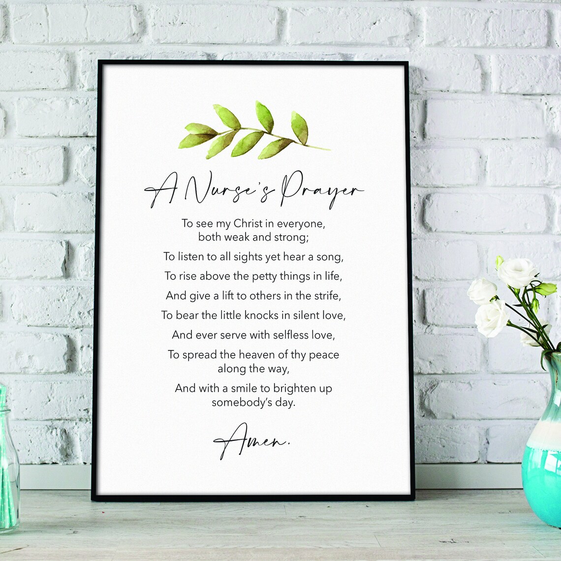 Nurses Prayer Christian Prayer, Minimalist Art Print - Image 2