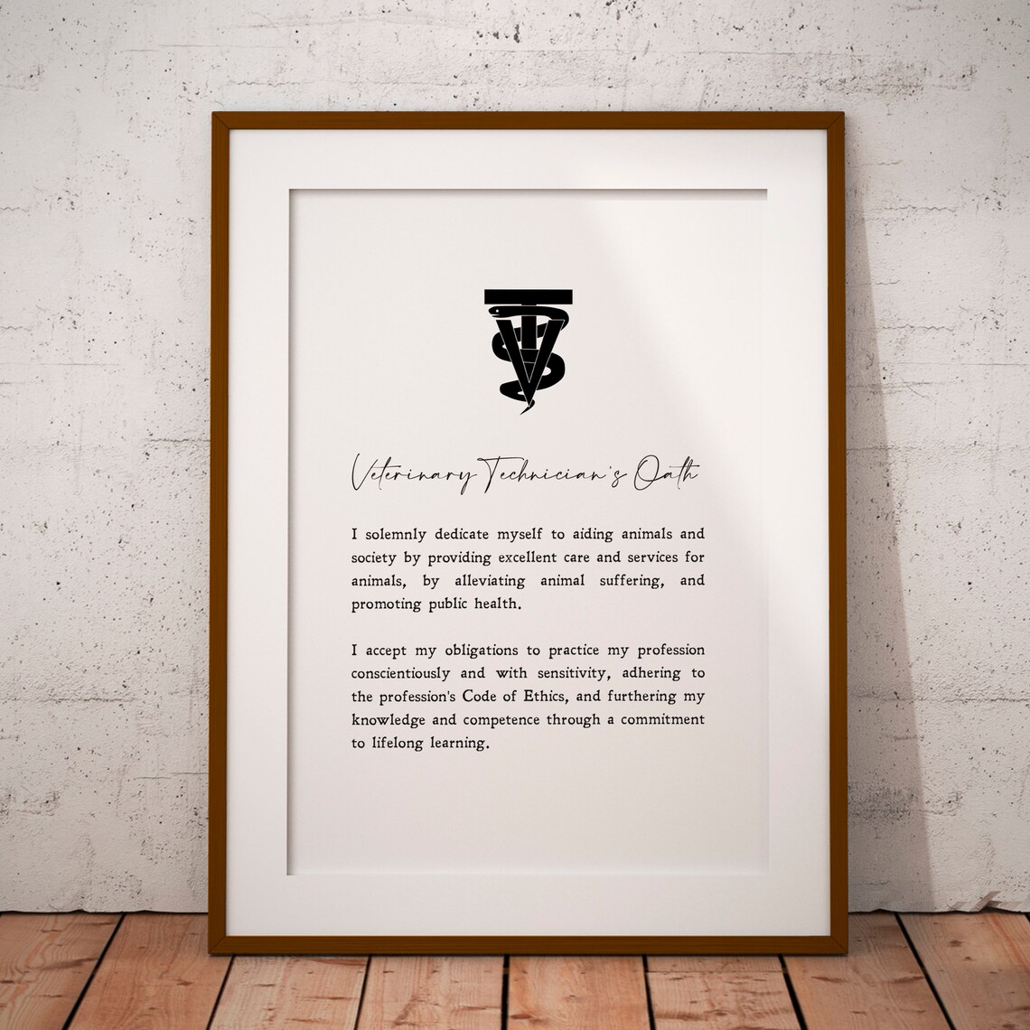 Veterinary Technicians Oath, Minimalist Vet Tech Art Print - Image 3