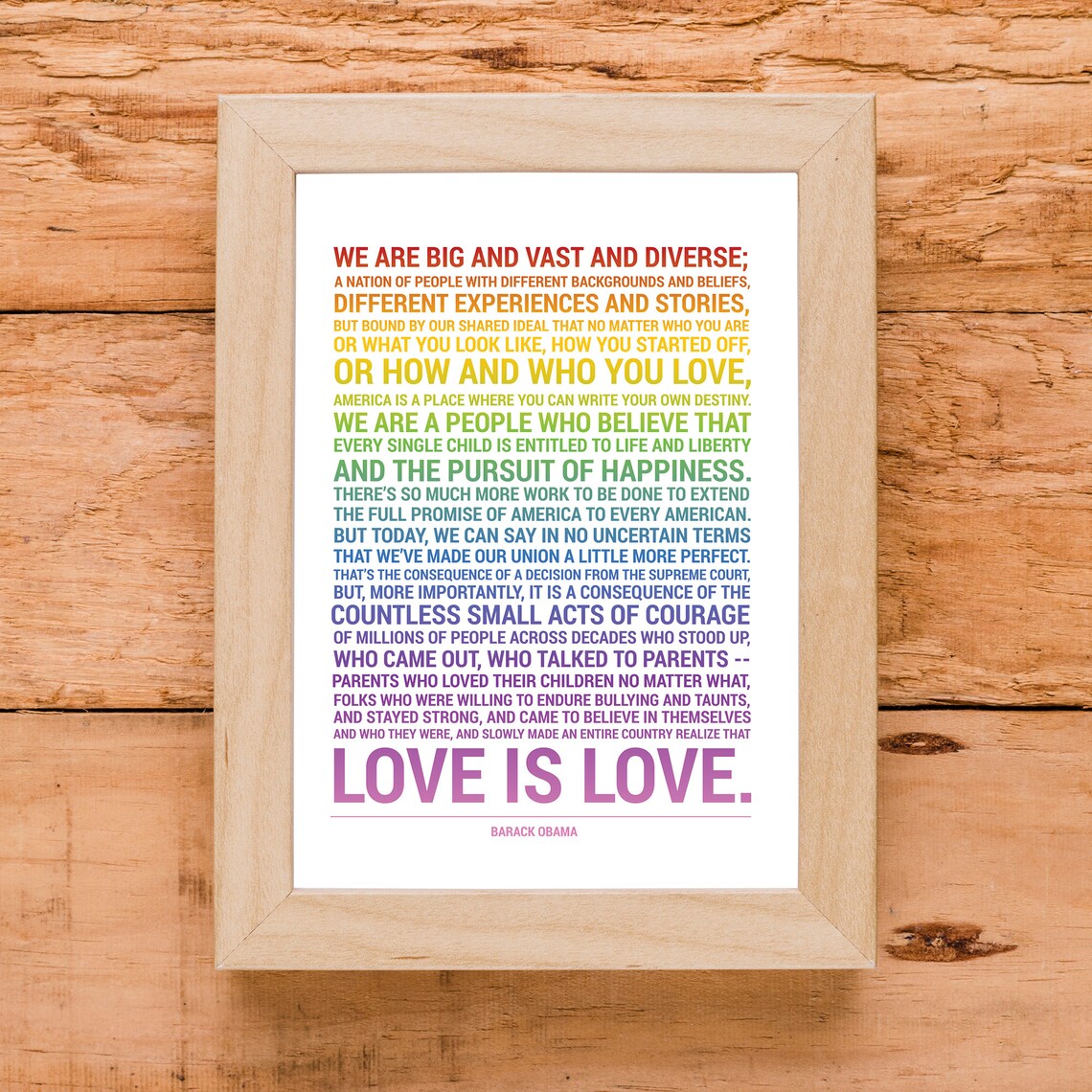 Love Is Love, Barack Obama Pride LGBTQ Rights Art Print - Image 2