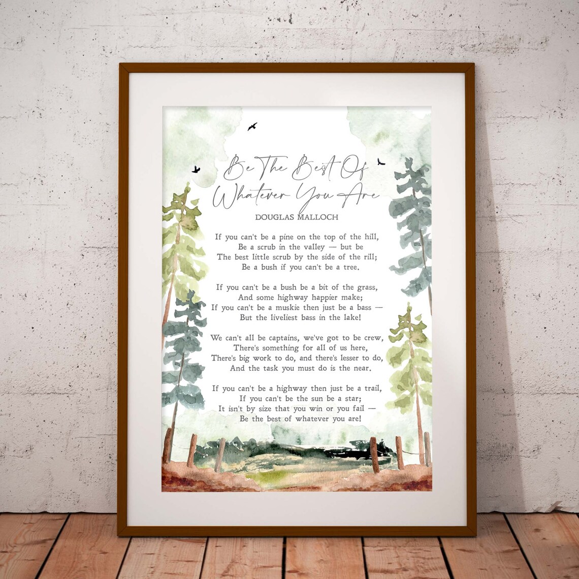 Douglas Malloch Be The Best Of Whatever You Are Watercolor Poem Print - Image 3