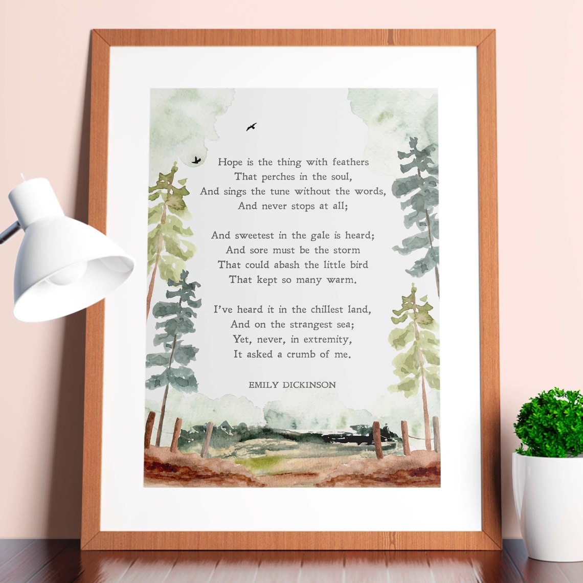 Hope Is the Thing With Feathers, Emily Dickinson Art Print