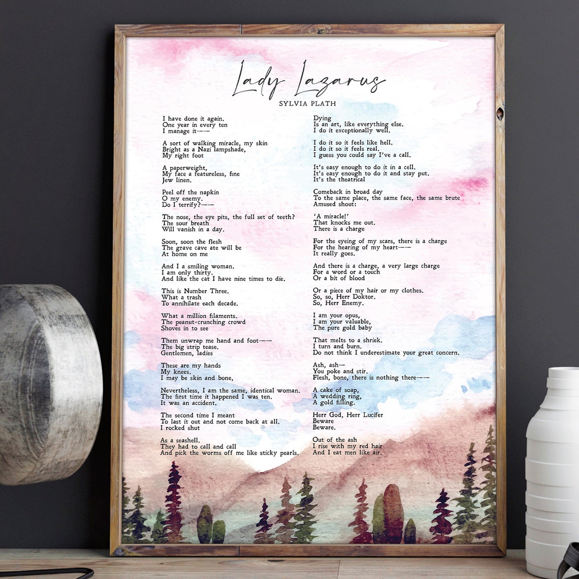 Sylvia Plath Lady Lazarus Poem Watercolor Feminist Literature Print - Image 3