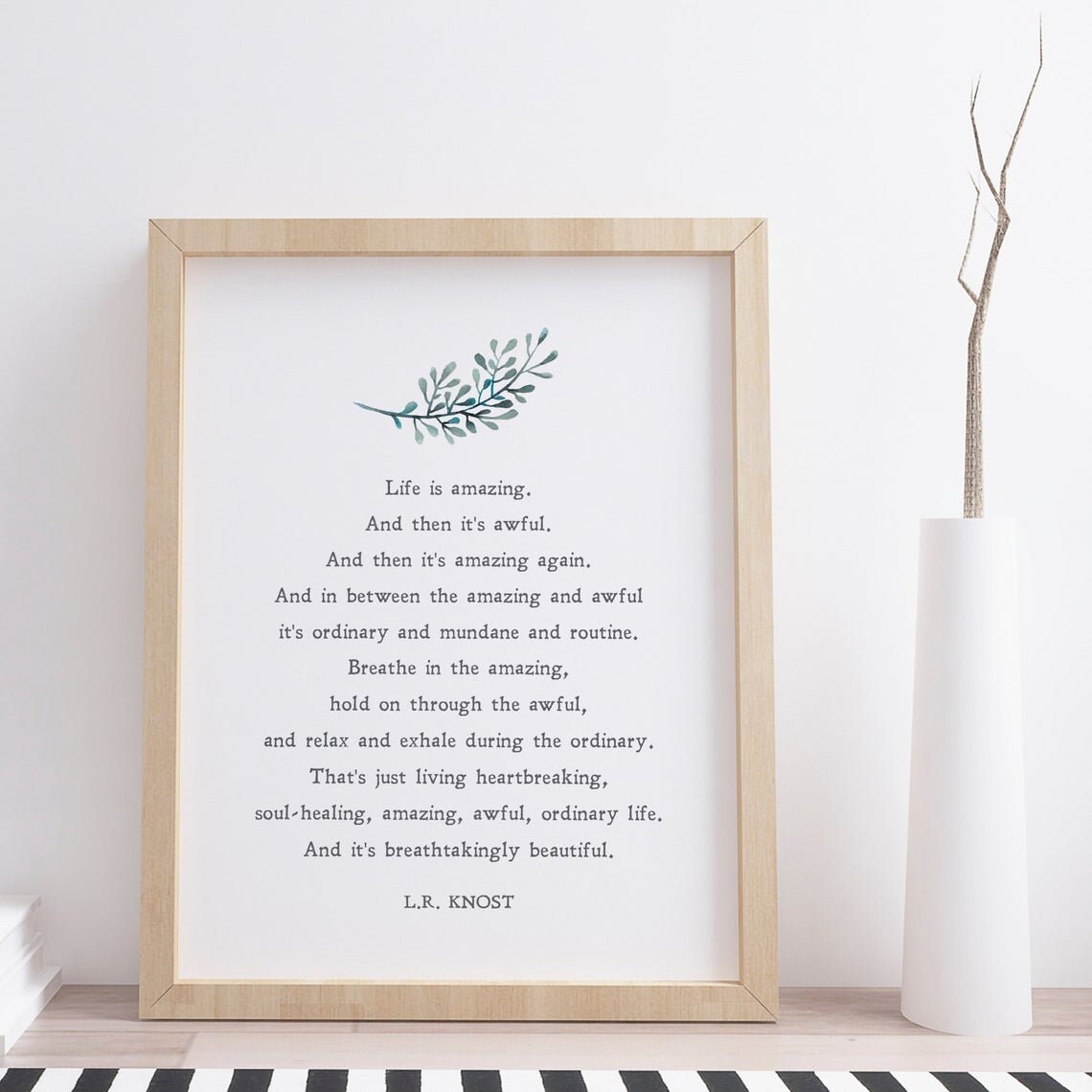 Life Is Amazing by L.R. Knost, Minimalist Quote Art Print - Image 3