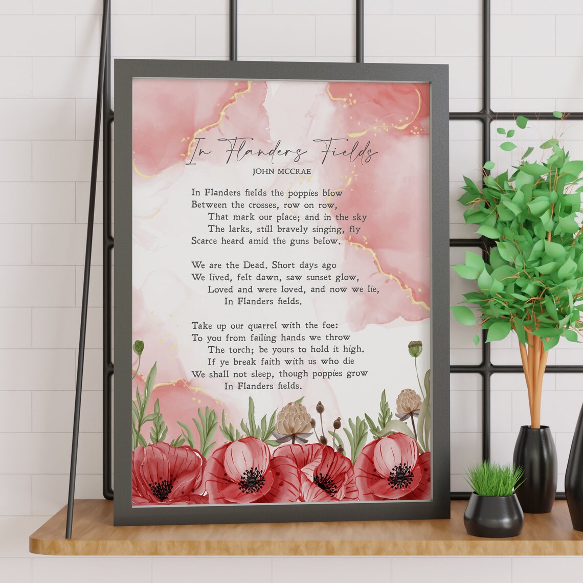 In Flanders Fields, John McCrae Remembrance Print