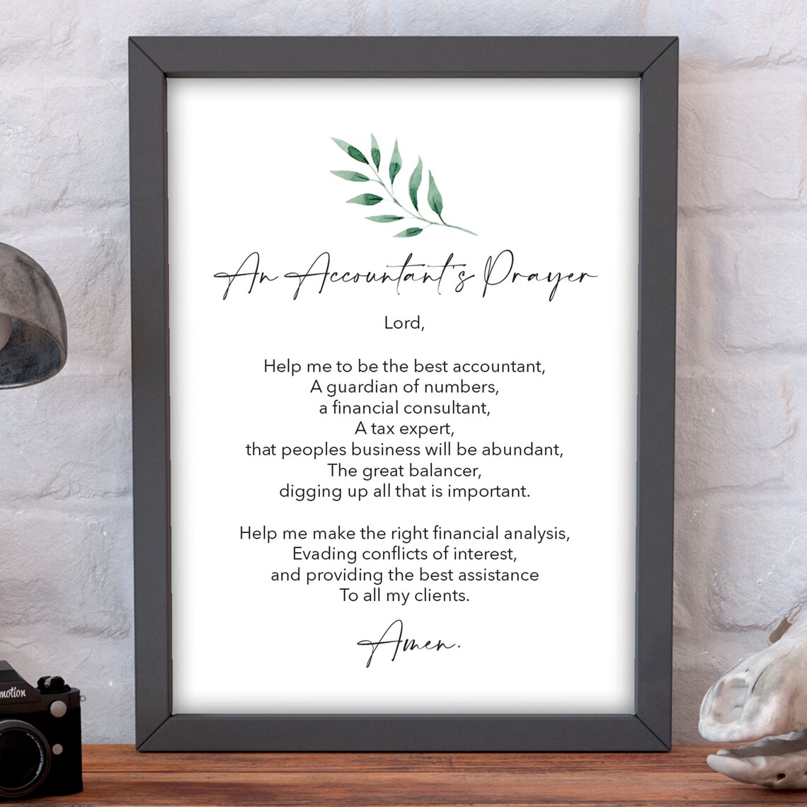 Accountants Prayer, Minimalist Gift Wall Art Print - Image 2