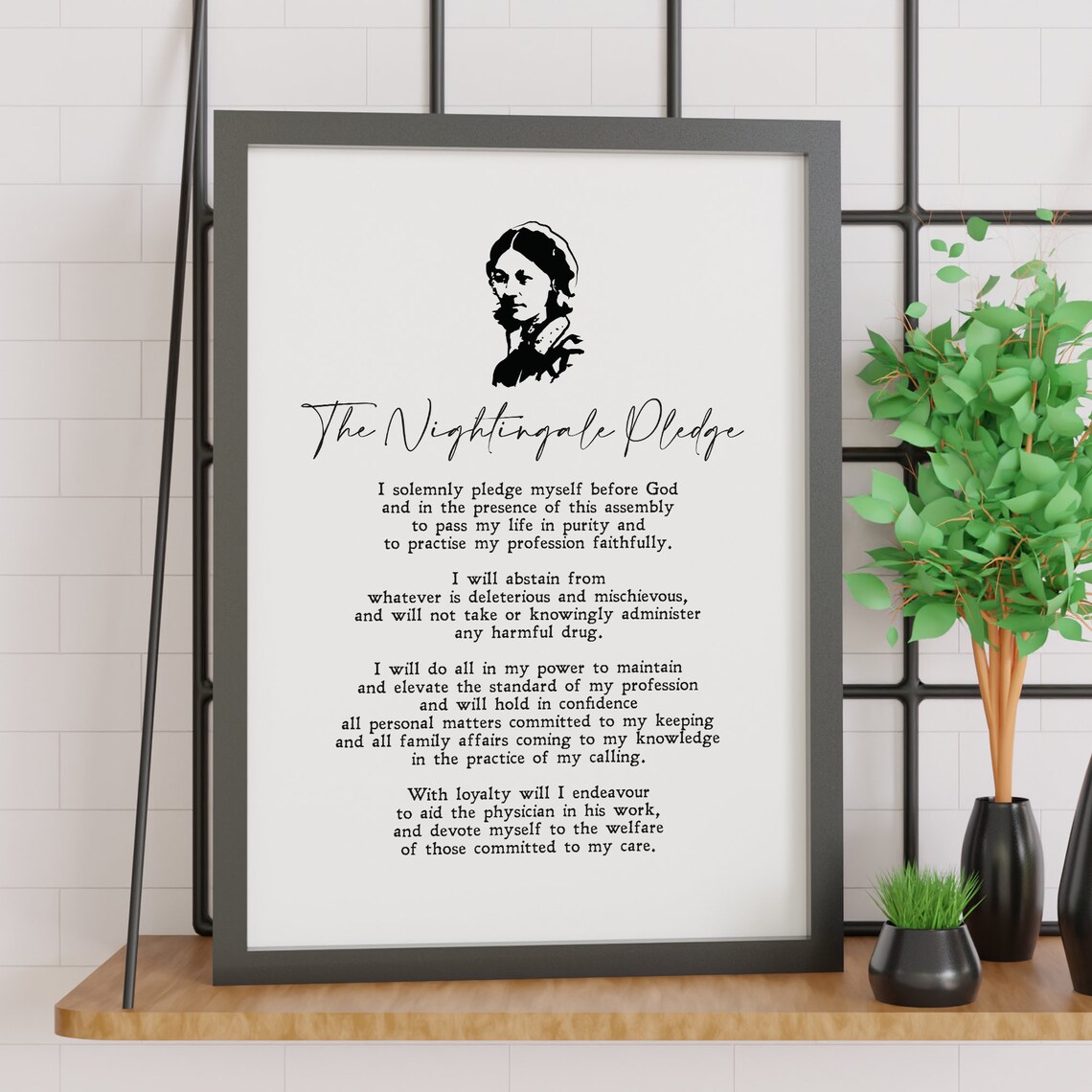 Nightingale Pledge Minimalist Nurse Quote Art Print - Image 2