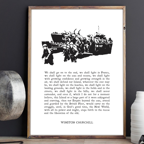 Winston Churchill Military Quote Wall Art Print