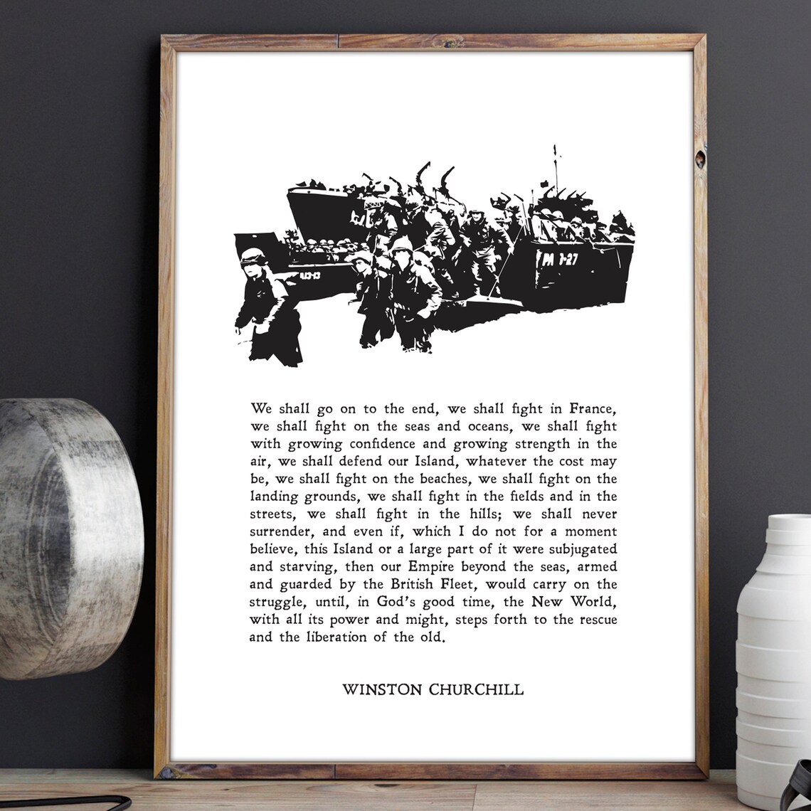 Winston Churchill Military Quote Wall Art Print