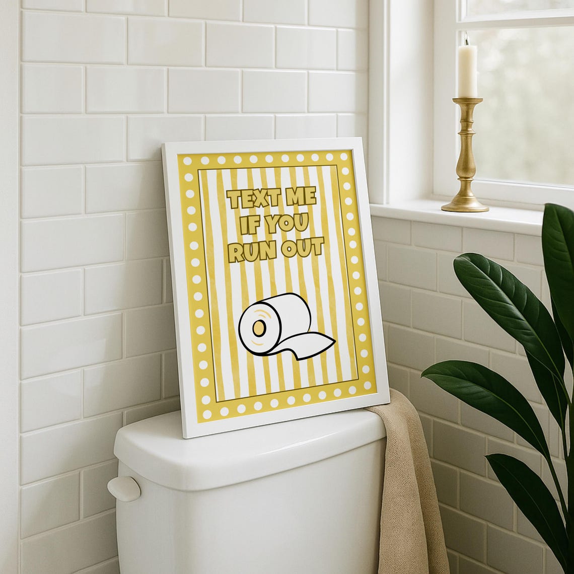 Text Me If You Run Out Funny Toilet Paper Bathroom Humor Poster