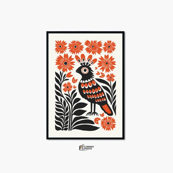 Instant Art Illustrationnordic Bird Print Abstract Scandinavian Photography