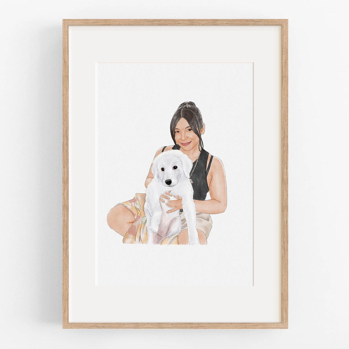 Dog Portrait From Photo Custom Pet Portrait Dog Painting Pet Memorial Gift Watercolor Painting Pet With Owner Personalized Illustration - Image 3