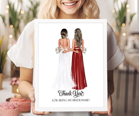 Bridesmaid Proposal Gift Personalized Gift Bridesmaid Gift Custom Will You Be My Bridesmaid Picture Custom Maid Of Honor Gift For Bridesmaid