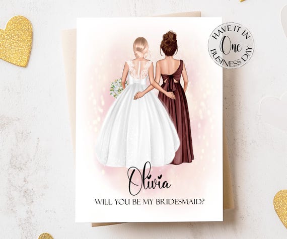 Personalized Will You Be My Bridesmaid Proposal Card Bridesmaid Card Bridesmaid Gift Bridesmaid Proposal Gift Wedding Card