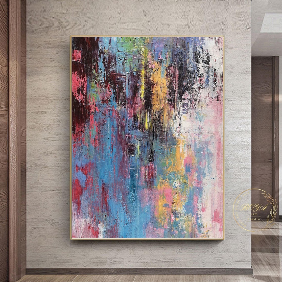 Bold Colorful Expressionist Drips and Strokes Abstract Poster