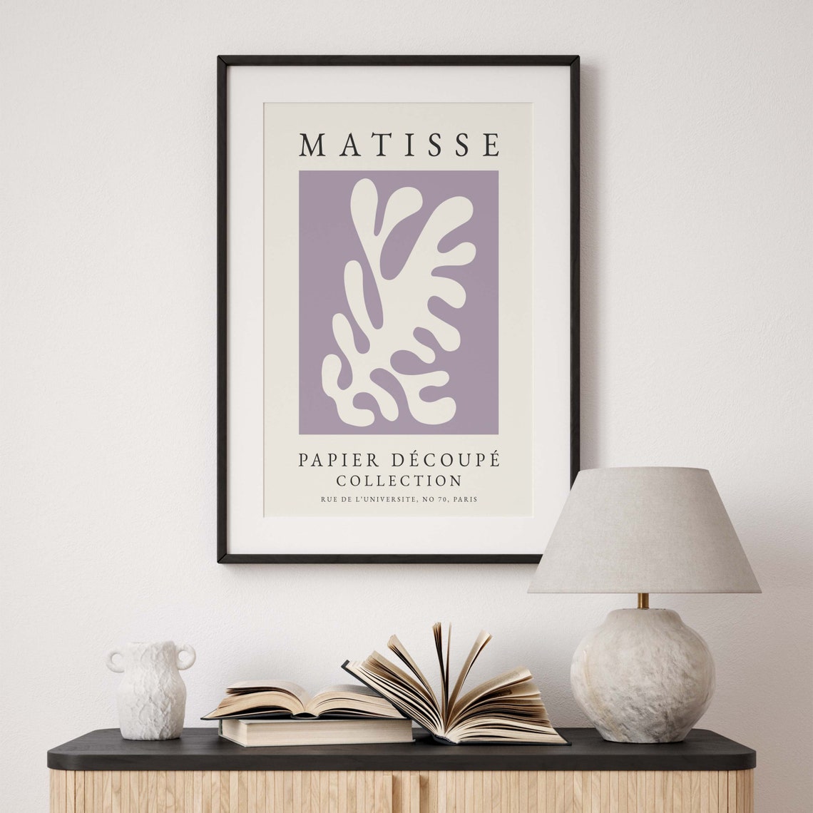 Matisse-Inspired Purple Cut-Out Wall Art Print - Image 2