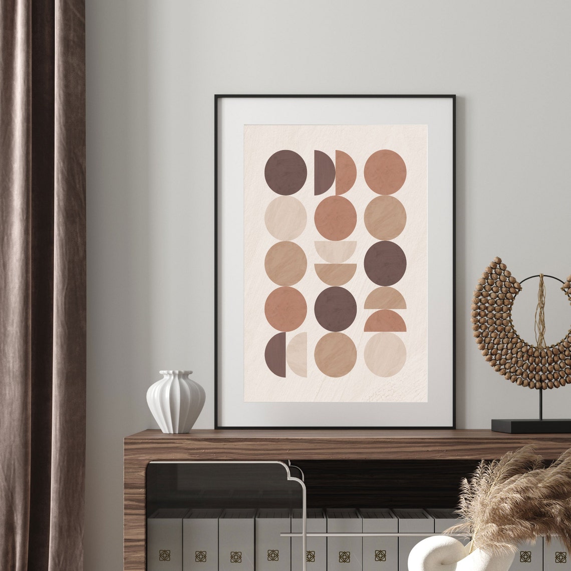 Printables Neutral Print Art Neutral Wall Art Minimalist Print Instant Circle Print Art Print Abstract - Image 2