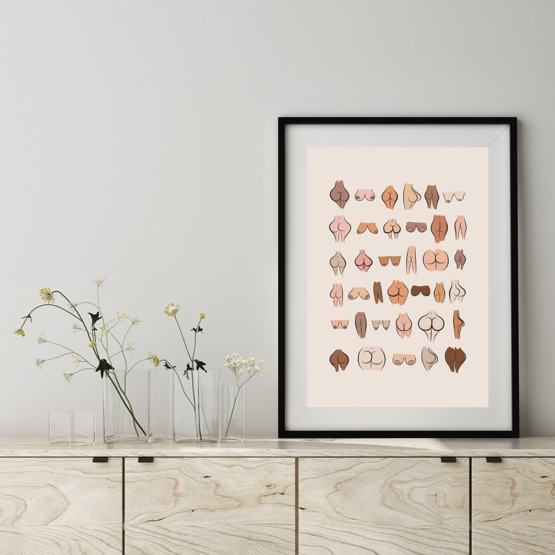Bum Print Funny Print Birthday Idea Wall Art Print Instant Body Positivity Boobs Print Boobs Gift Bathroom Print - Image 3