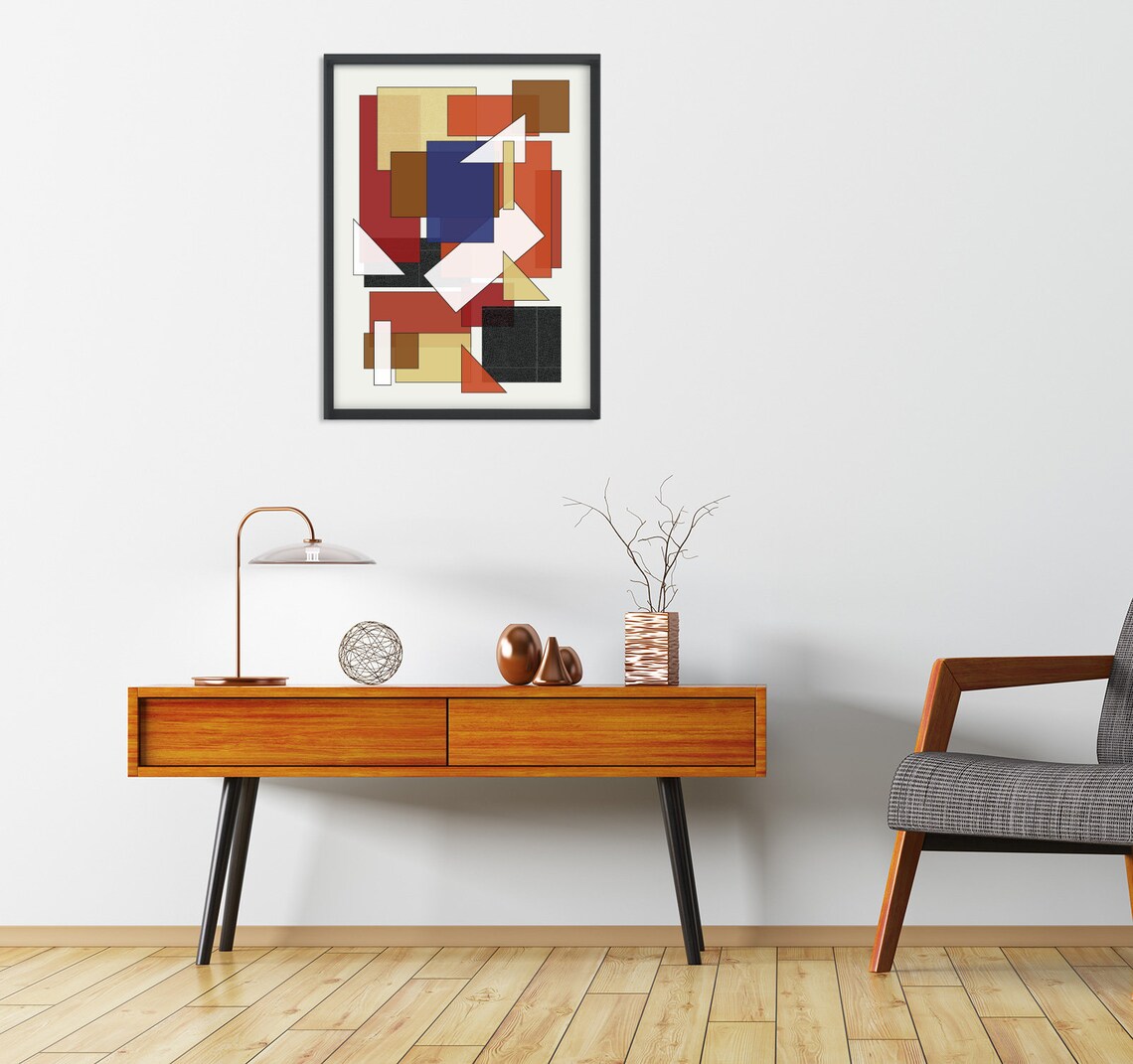 Mid-Century Abstract Art Print, Retro Modern - Image 2