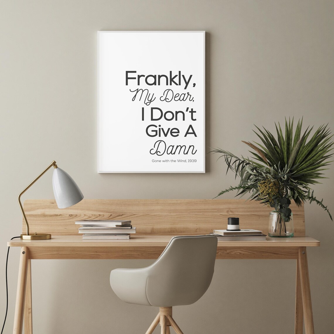 Frankly My Dear Gone With the Wind 1939 Famous Movie Quote Poster - Image 2